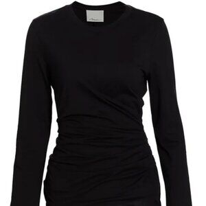 3.1 Philip Lim Draped black cotton Top tee Sz large